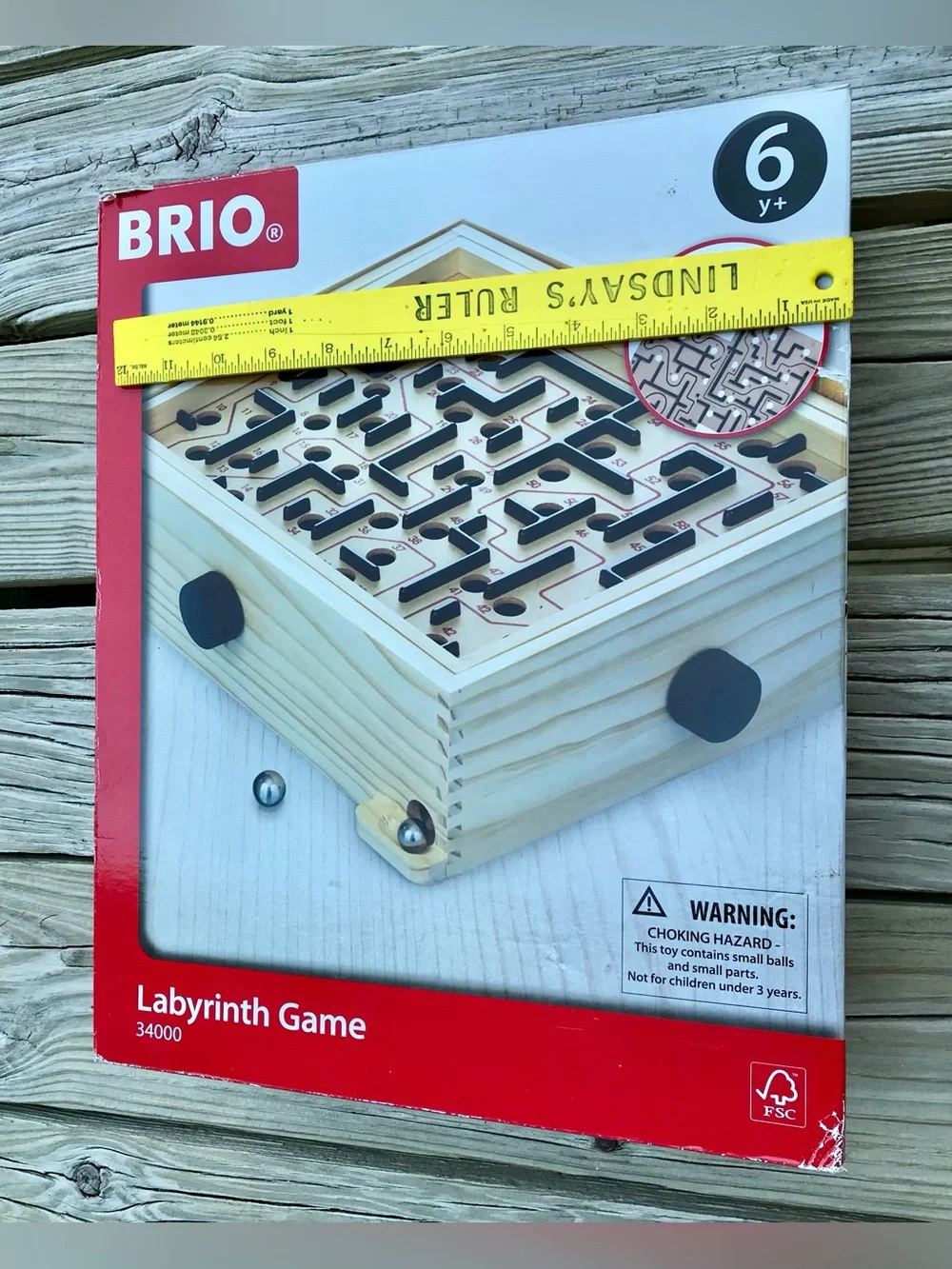 BRIO Wooden Tilt Table Labyrinth Game 34000 In Box 3 Balls Compatible W/ 34030